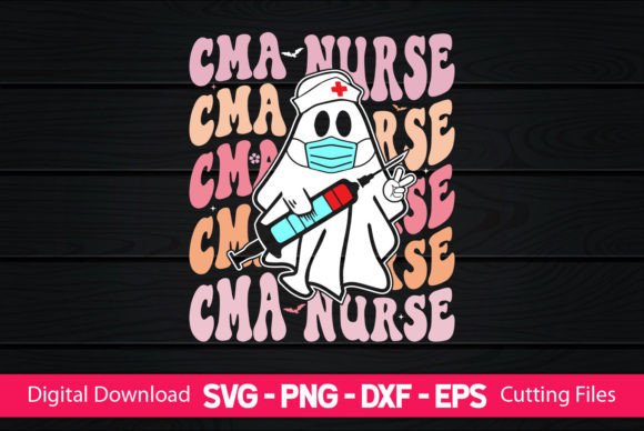 CMA Nurse Retro Boo Ghost Graphics
