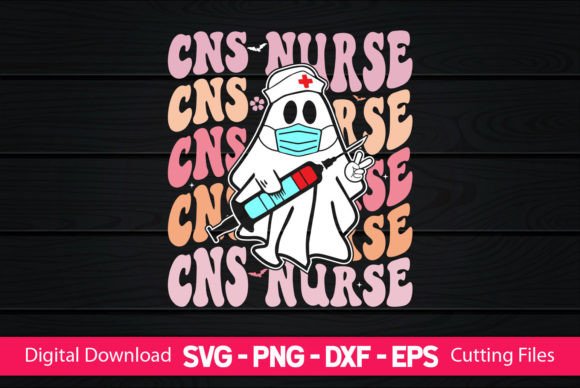 CNS Nurse Retro Boo Ghost Graphics and Crafts