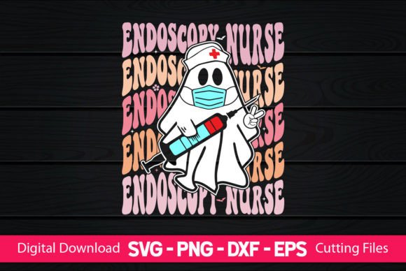 Endoscopy Nurse Retro Boo Ghost Graphics