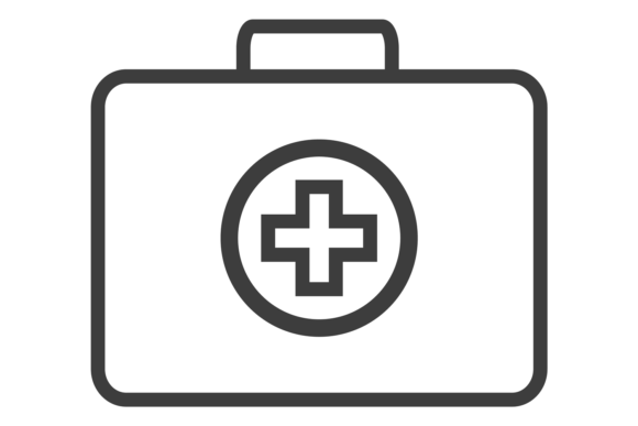 First Aid Kit. Medical Suitcase Icon. Br