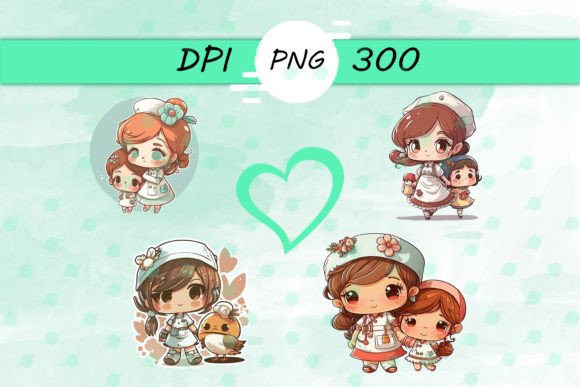 Happy Toddler and Nurse Mom Png
