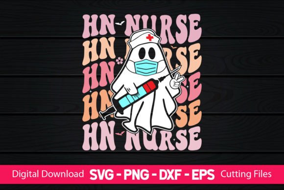 HN Nurse Retro Boo Ghost Graphics and Crafts