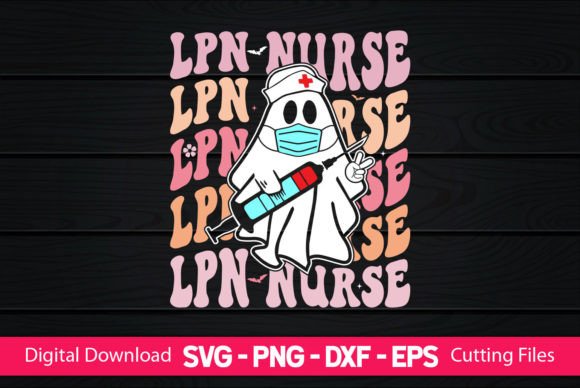 LPN Nurse Retro Boo Ghost Graphics