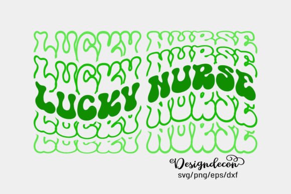Lucky Nurse Mirrored Text Retro Svg Png for Crafts and Graphics