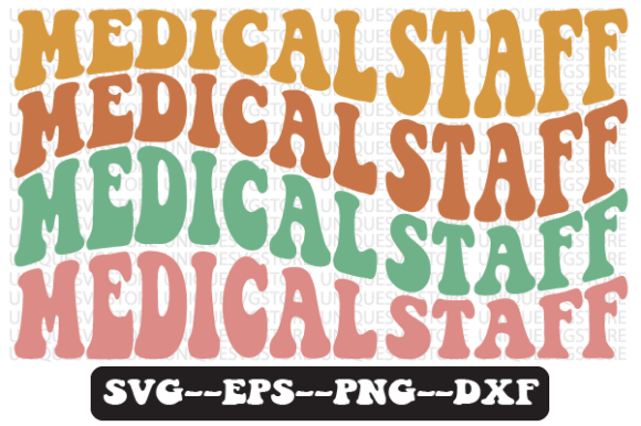 Medical Staff Wavy Retro Svg Design for Crafts and Graphics