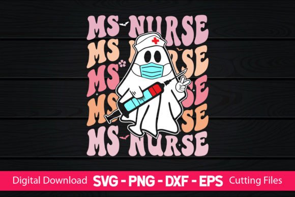 MS Nurse Retro Boo Ghost – Graphics and Crafts