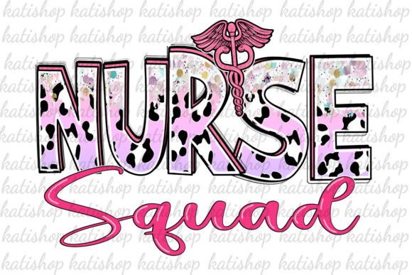 Nurse Squad Leopard Pink Png Sublimation: Graphics for Crafts