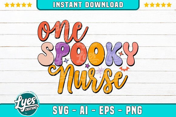 One Spooky Nurse Groovy Halloween Shirt Graphics and Crafts