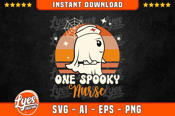 One Spooky Nurse Retro Vintage Halloween Graphics & Crafts