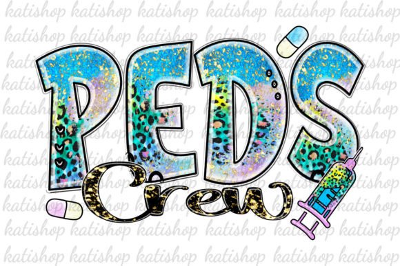 PEDS Crew Nurse Leopard Png Sublimation: Graphics for Crafts
