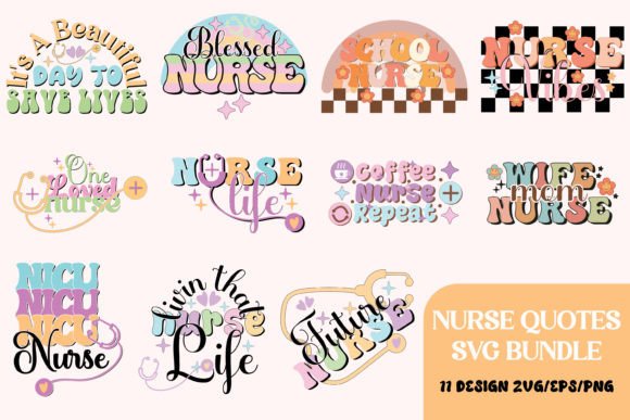 Retro Nurse PNG Sublimation Bundle