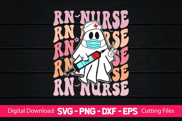RN Nurse Retro Boo Ghost Graphics and Crafts