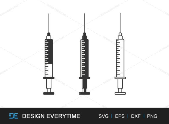 Syringe SVG, Syringe Silhouette: Graphics & Crafts