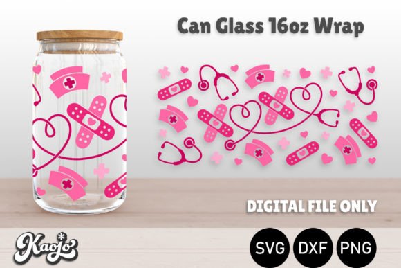 XOXO Nurse Valentine 16oz Can Wrap Graphics and Crafts